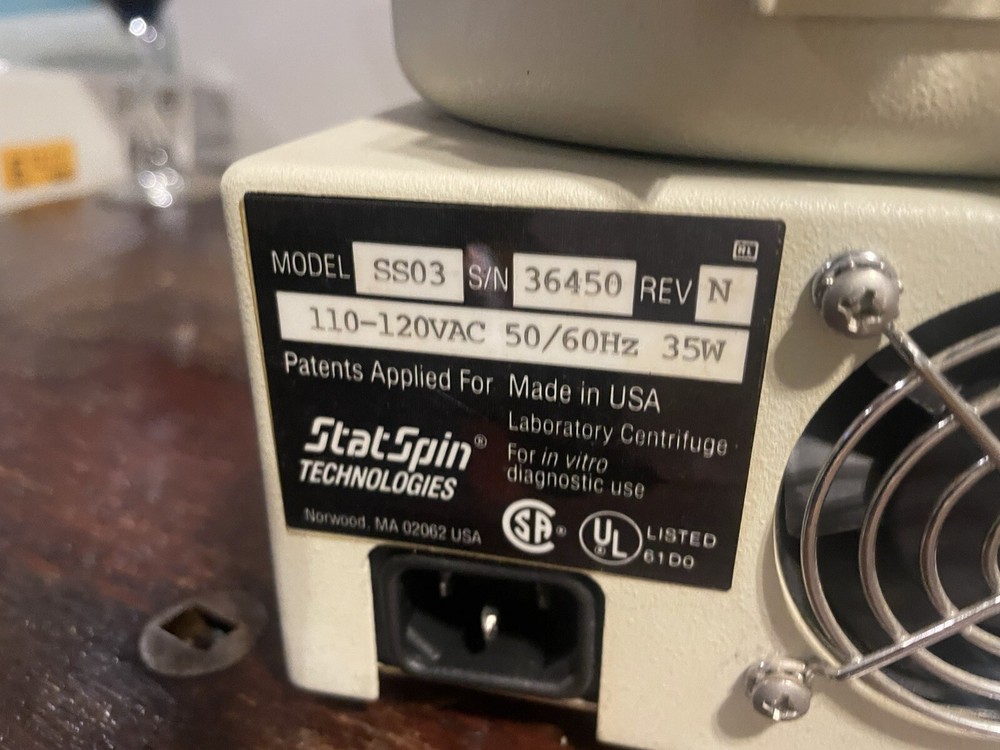 STATSPIN Technologies 3 Model SS03 Centrifuge