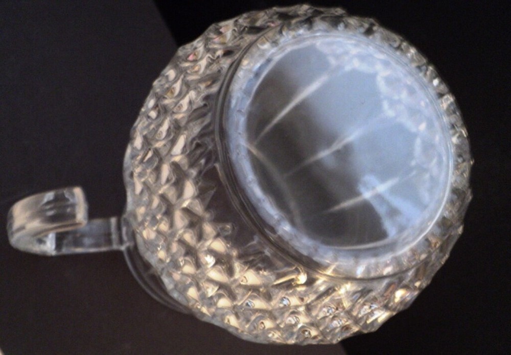 Cut Glass Pitcher - 9" Tall - Diamond Cut Design -