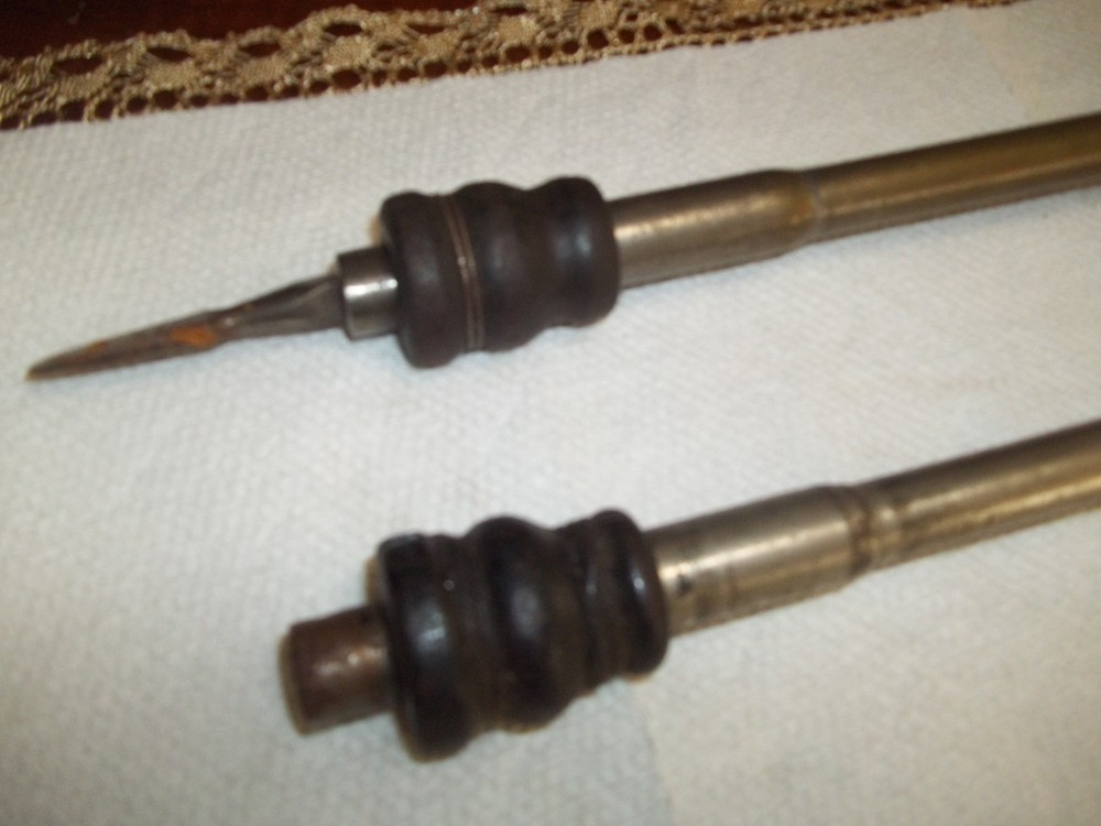 2 VINTAGE PUSH AUGERBIT DRILLS - ANTIQUE TOOLS
