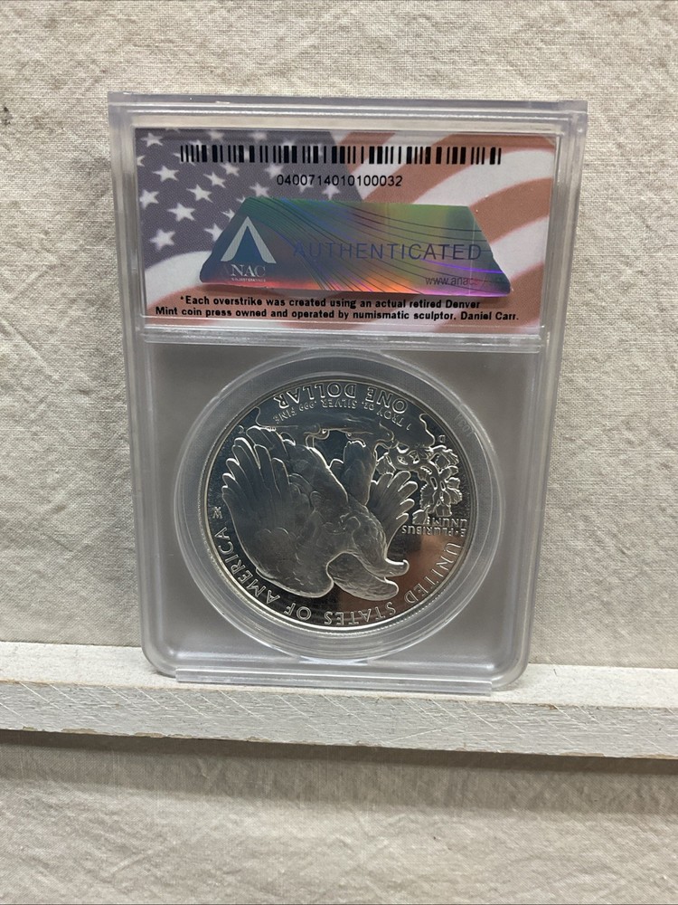 2006 American Silver Eagle Design ANACS MS-70 Overstruck Dan Carr