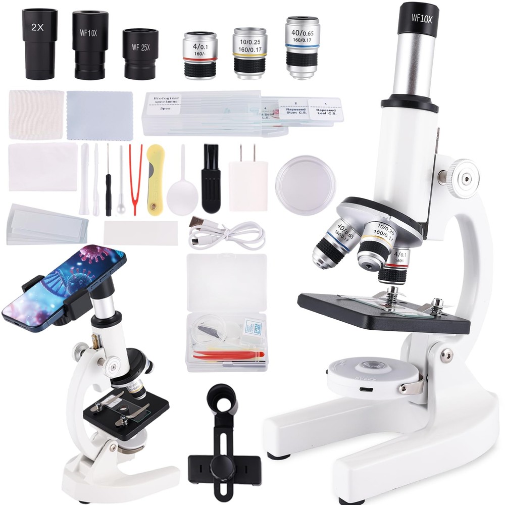 Microscope for Adults & Kids, 40X-2000X High-Power Compound Microscope for St...