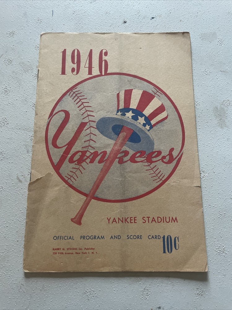 1946 NEW YORK YANKEES Program / Vs Chicago score card