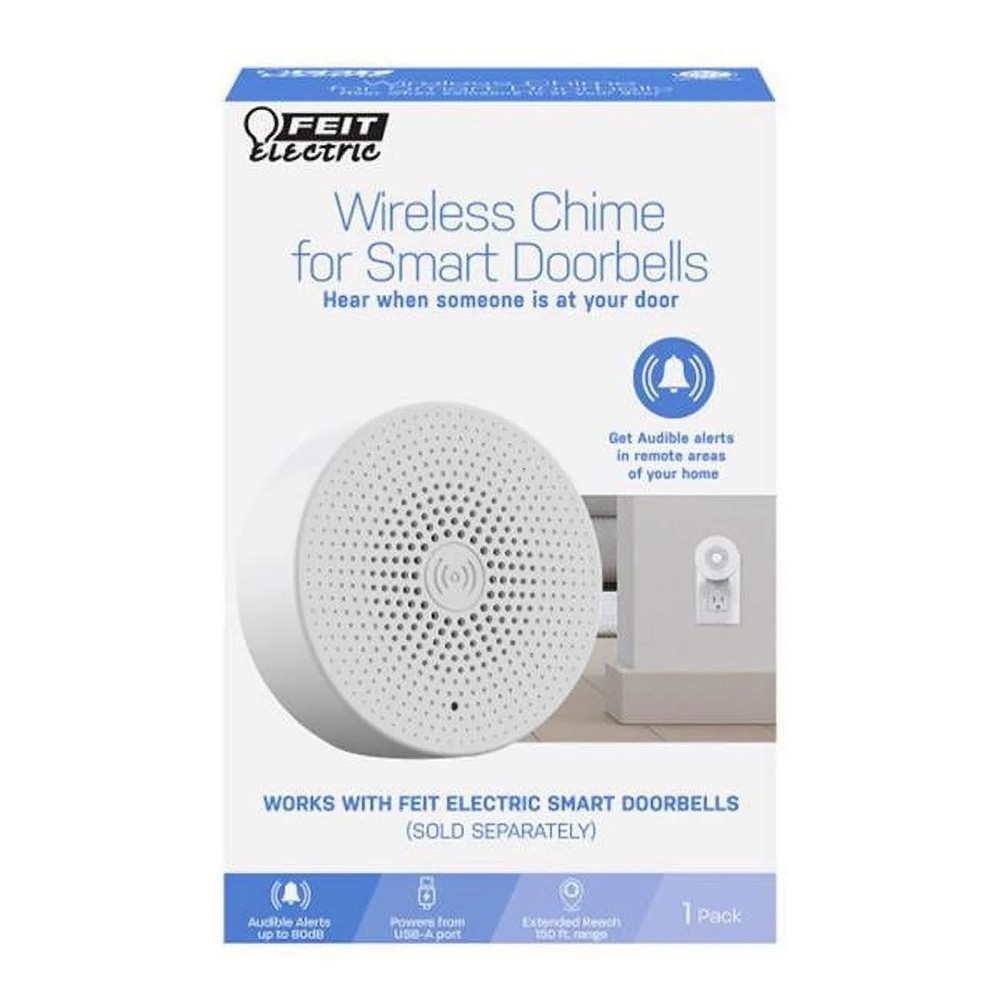 Feit Electric 3010276 Plastic Wireless Door Chime Bell  White