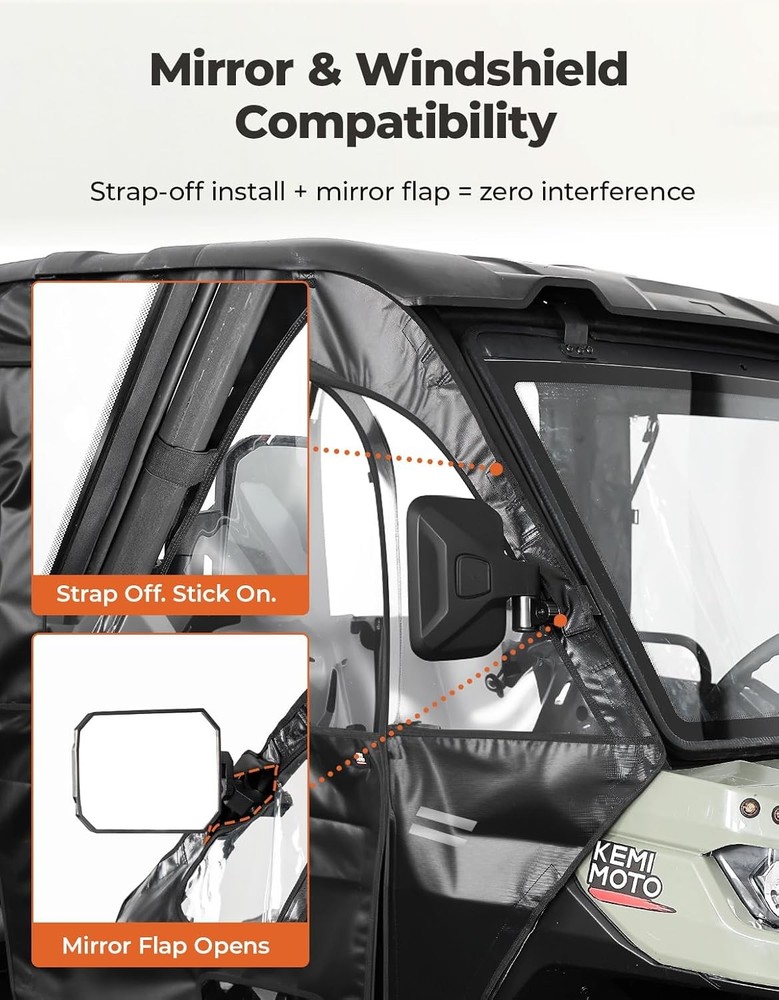 Can Am Defender Soft Doors Cab Enclosure 2017-2025