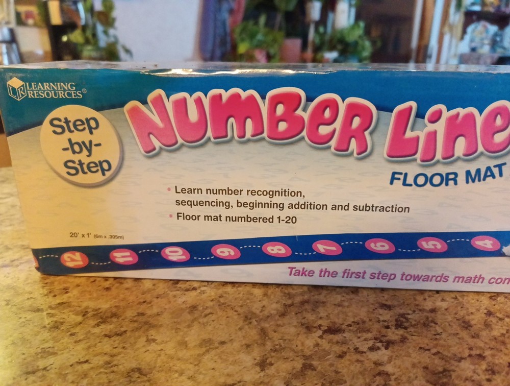 Learning Resources, Math Counting Step-by-Step Number Line 1-20 Floor Mat New