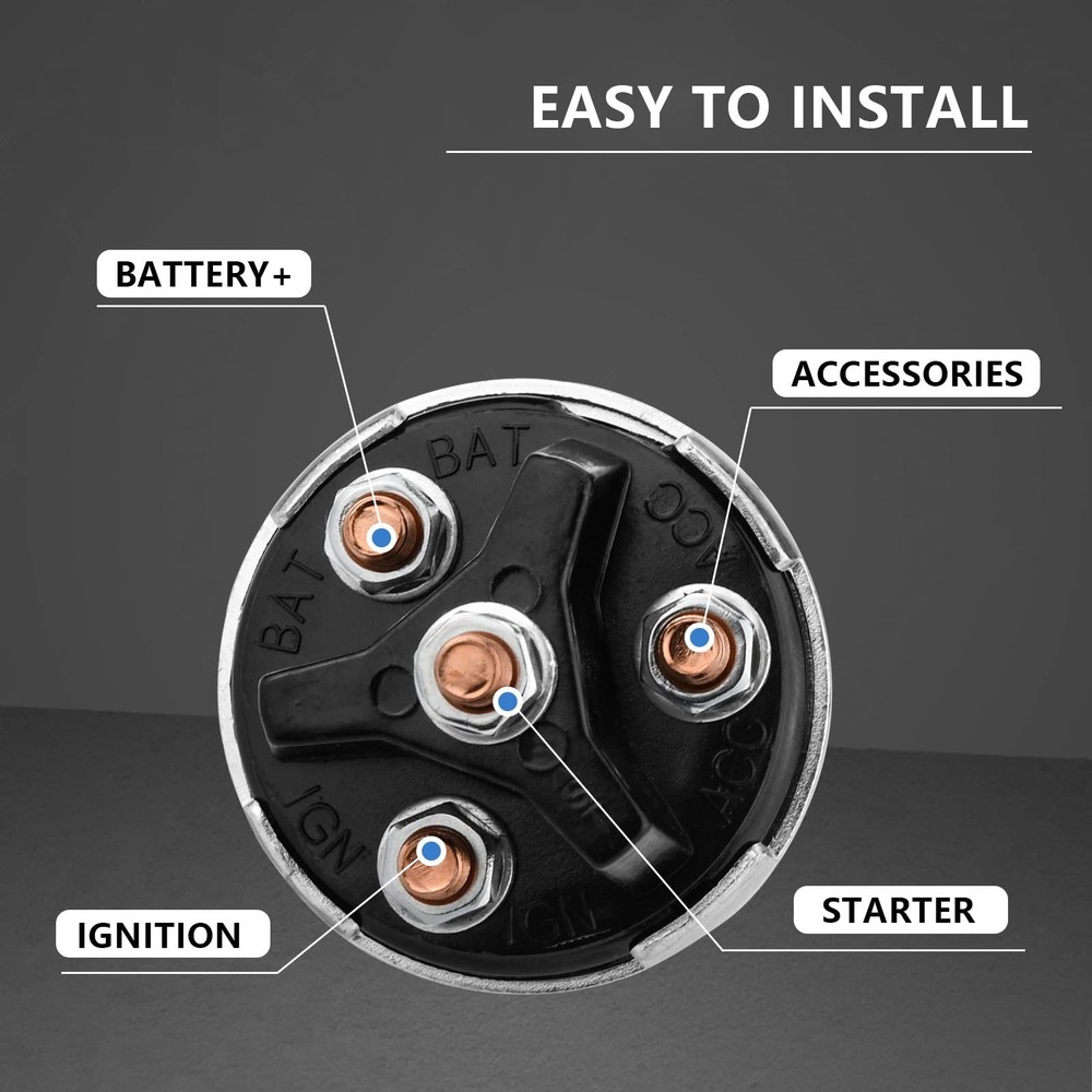 Ignition Switch with Key, 4 Position Universal Key Ignition Switch 12v for Ca...