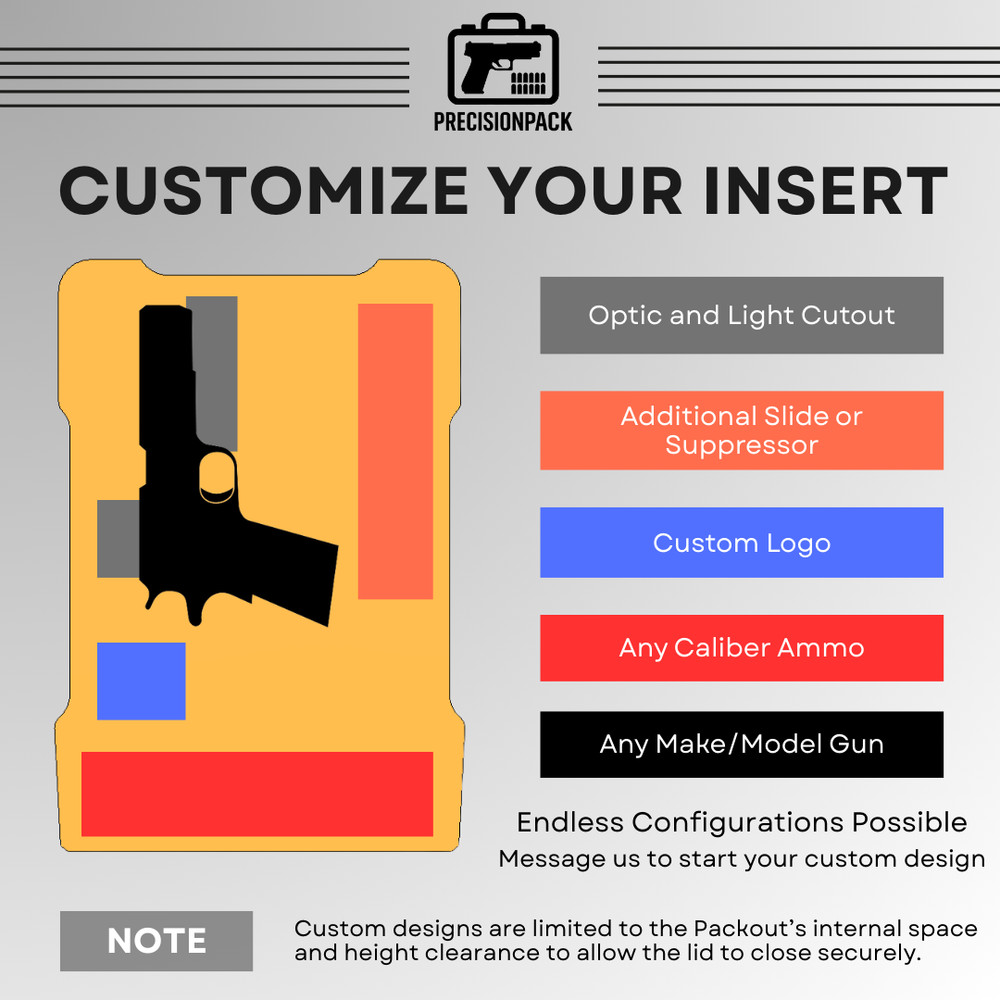 CUSTOM Double Stack Pistol Insert for Milwaukee Packout –Message Before Purchase