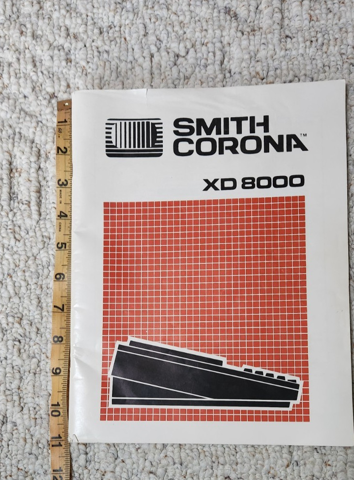 Smith Corona 1986 Word Processing Typewriter Owner's Manual XD8000