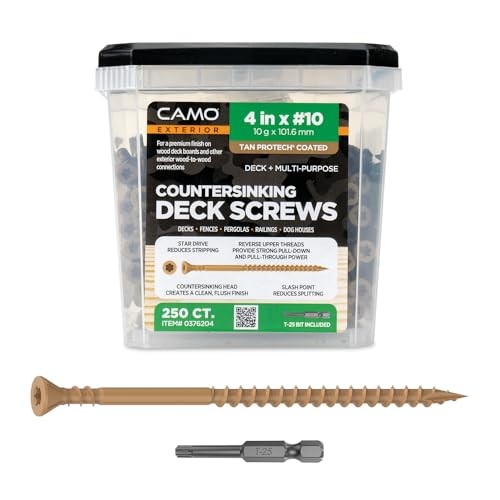 4" X #10 - COUNTERSINKING Deck Screw Count 250 250.0