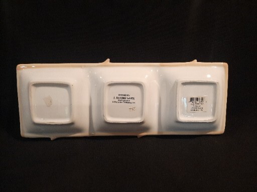 Handpainted Fall Leaves Three Section Ceramic Serving Dish