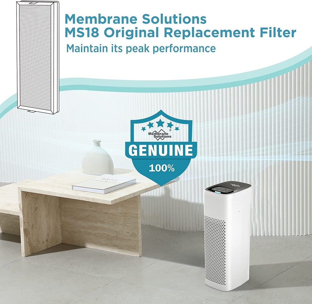 2 Pack H13 HEPA Air Purifier Filter Replacement For Membrane Solutions MS18 MS19
