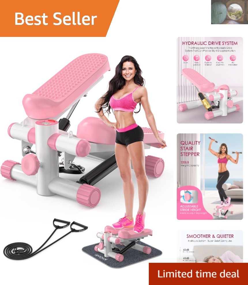 Compact & Quiet Stair Stepper with Adjustable Height - Ideal for Home Workouts