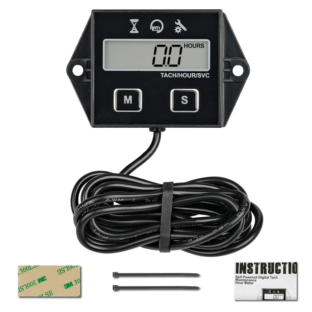 Digital Inductive Tachometer & Hour Meter for Engines & Equipment