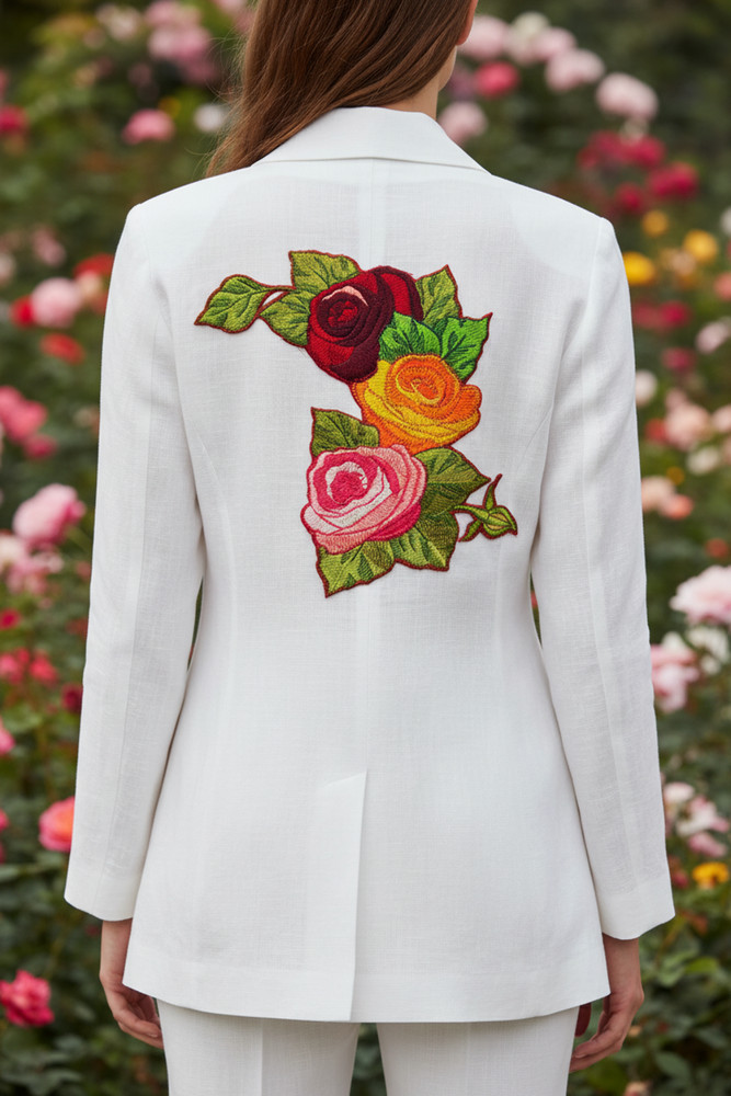 Romantic Rose Embroidered Patch | Made in USA