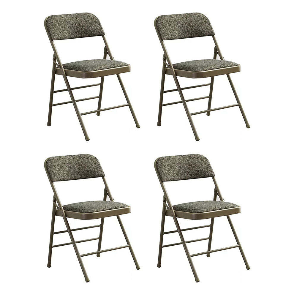 Fabric Grey Steel Frame Padded Folding Chair(4 PACK)