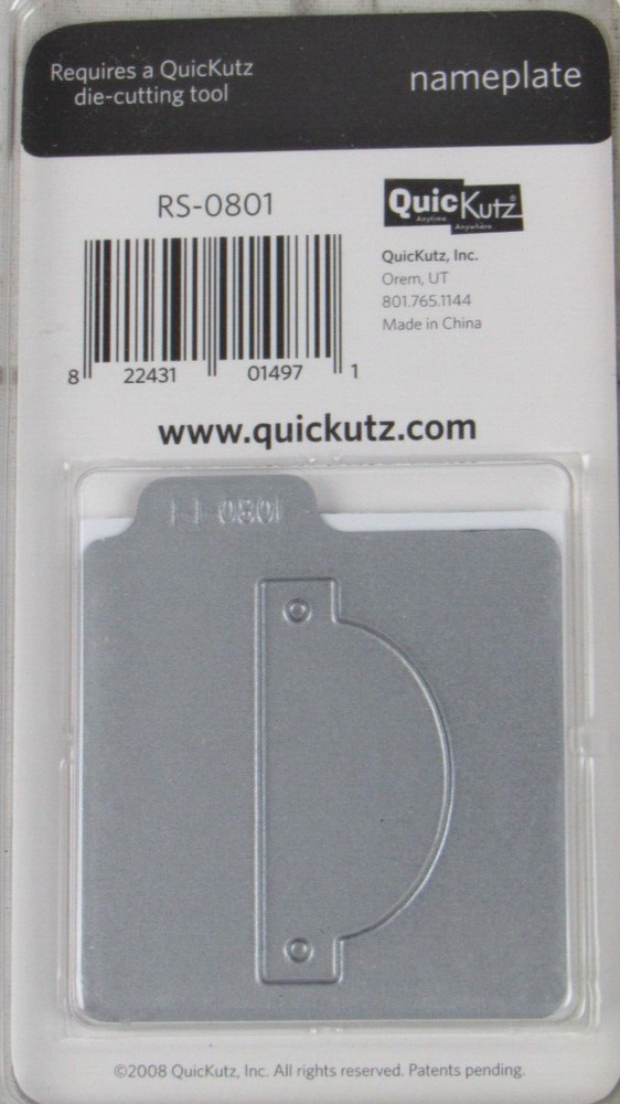 QuicKutz Nameplate 2x2, 1 Cutting Die Set RS-0801