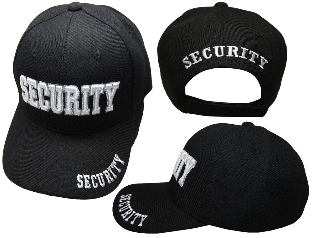 Security Hat Officer Guard Baseball Cap Adjustable Black Hat Headwear