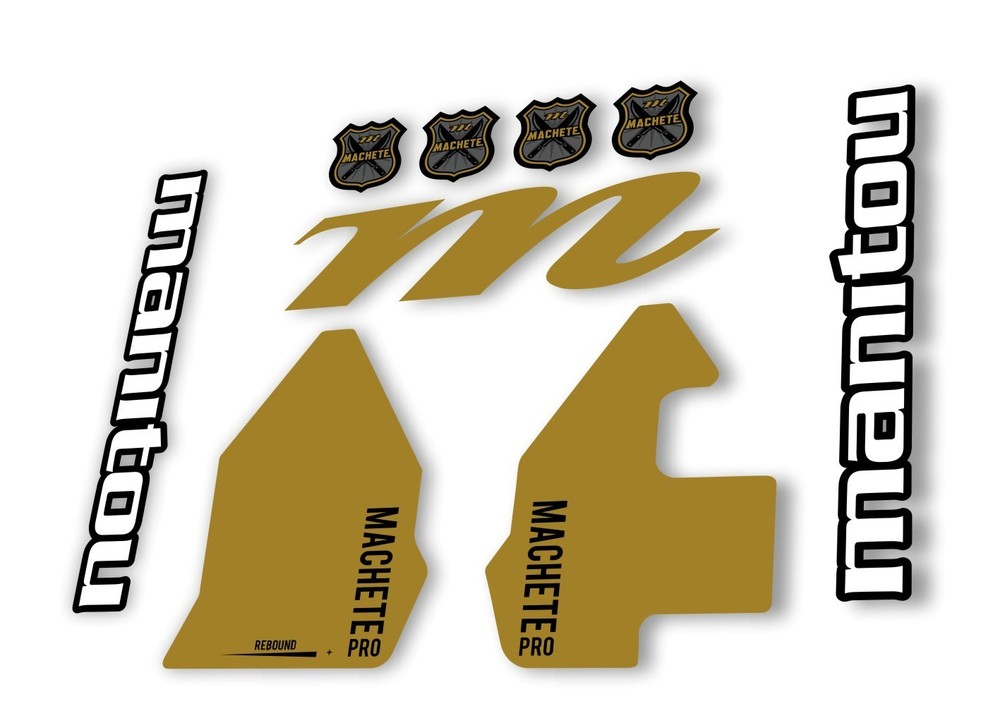 Manitou Machette 100 Pro 2020 Fork Suspension Decal Kit Sticker Gold
