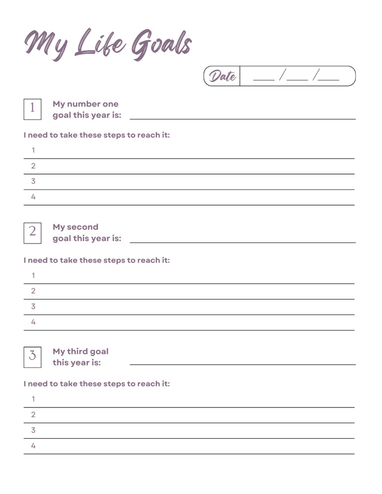 Digital Daily Planner PDF | Minimal Life Organizer & Goal Planner