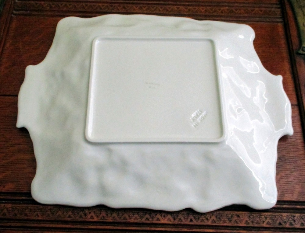 C. Stringa Nove Italy Ceramic Platter Tray Embossed Fruit & Grape Pattern 17"