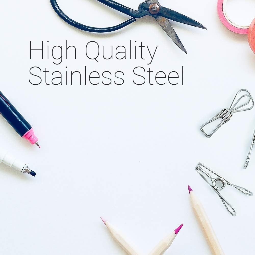40 Pack Stainless Steel Clothespins - Durable, Rust-Proof Multi-Purpose Clips
