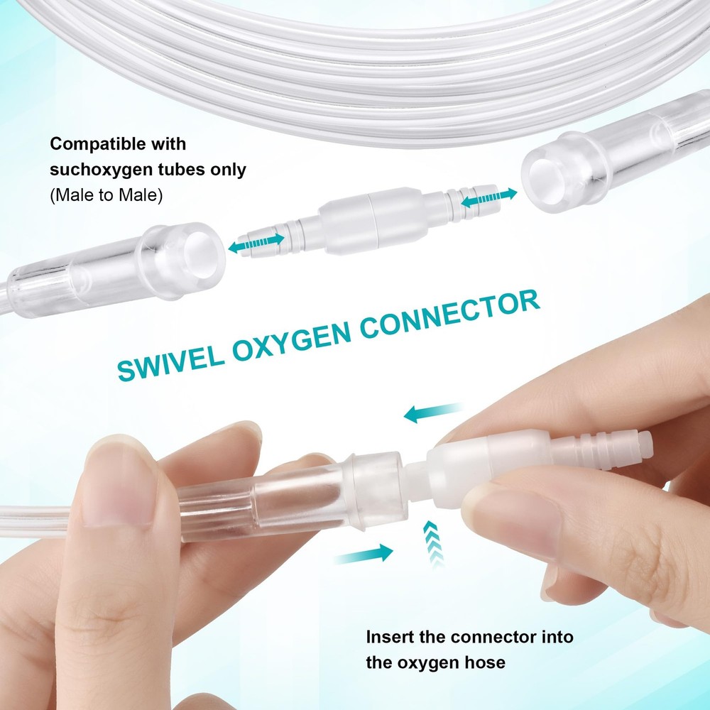 5 Pack Cannula Nasal 7 FT Super Soft 7 ft, Transparent - 7ft