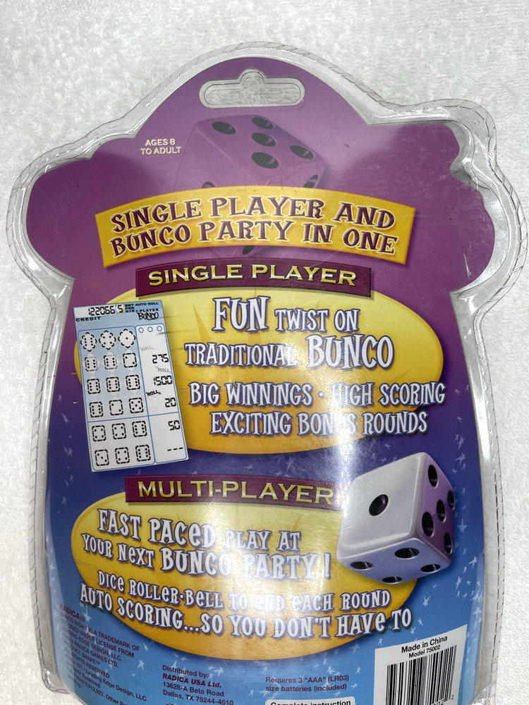 Bunco Night Handheld Electronic Game Single/Multi Player 2004