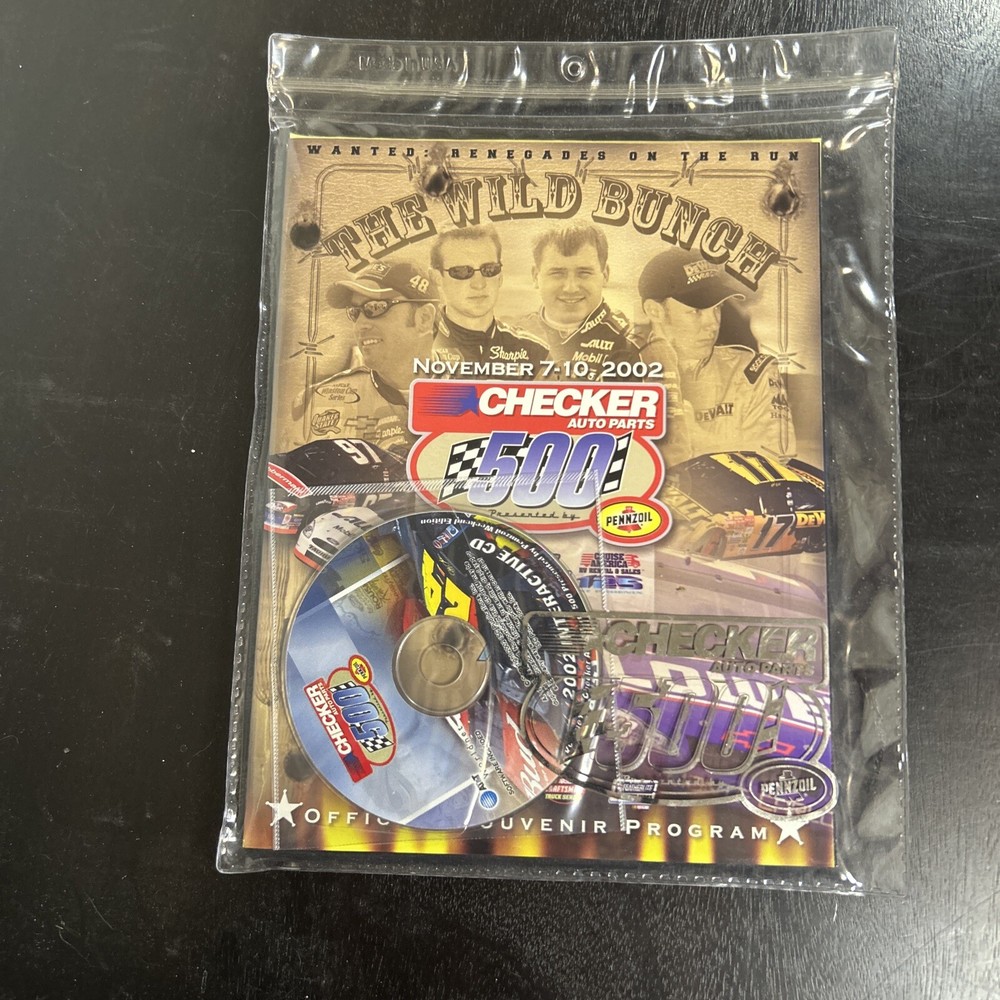 Official Program Checker 500 NASCAR Nov 2002 Interactive CD Mint Condition