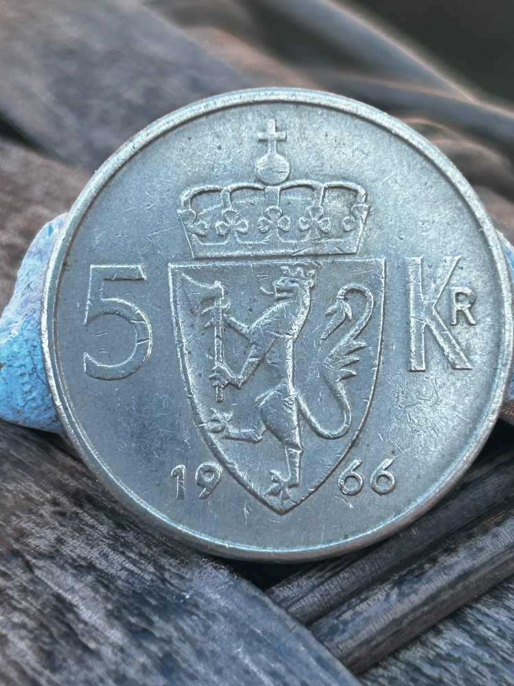 1966 Norway 5 Kroner Coin  ref  V 96