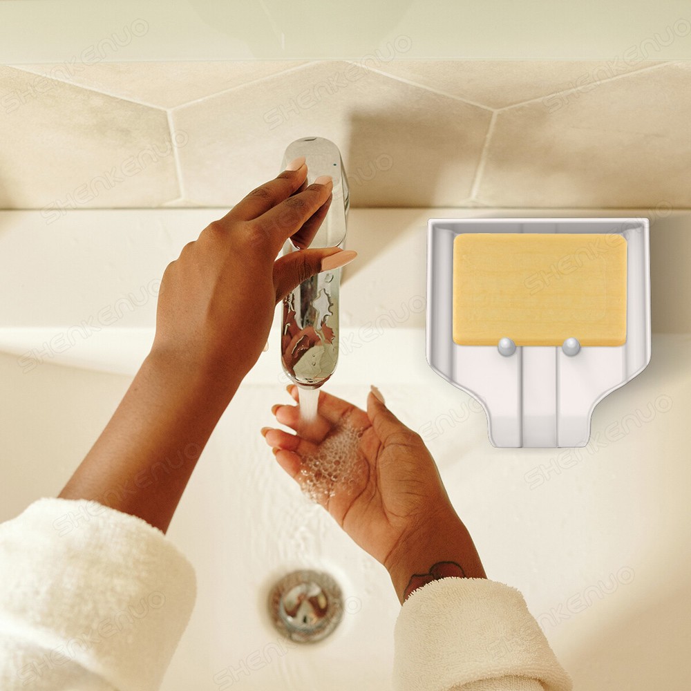 Bathroom Soap Holder White Drain Sponge Dish Storage Plastic Material