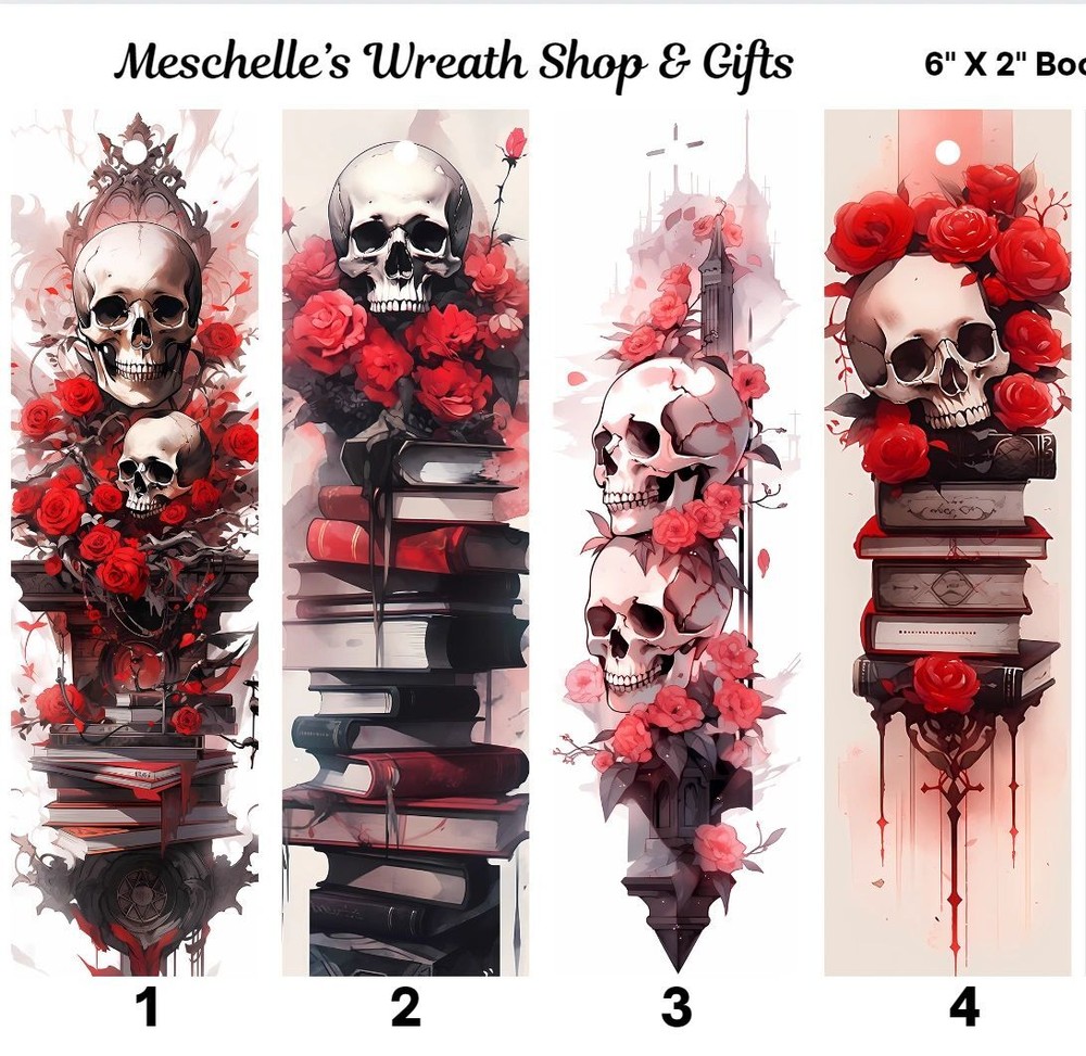 Red Skulls Themed Bookmarks