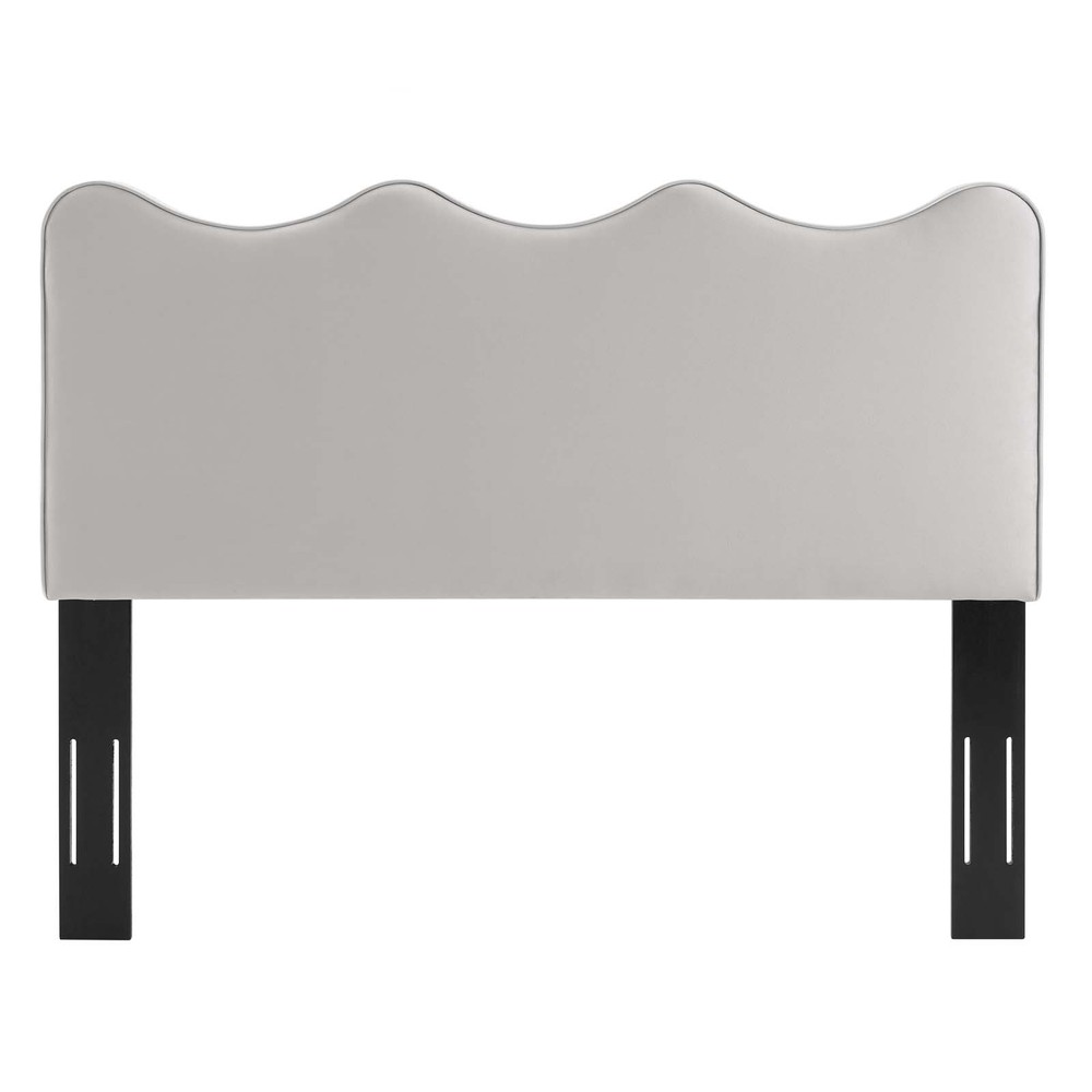Modway Athena Performance Velvet Twin Headboard in Light Gray