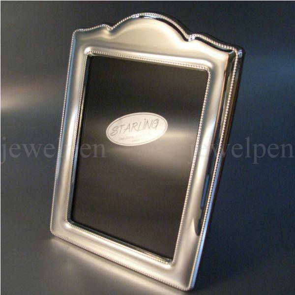 Perlrand Chippendale Photo Frame - Solid 925 Sterling Silver with Mahogany (V1)
