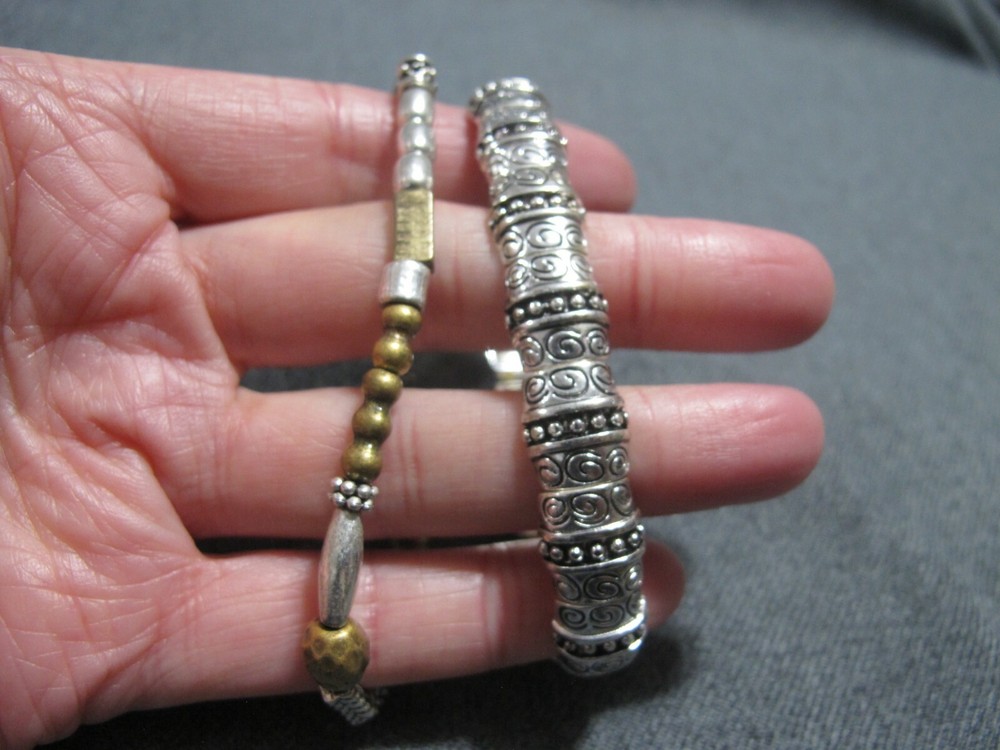 Vintage boho different design metal beads elastic bracelets