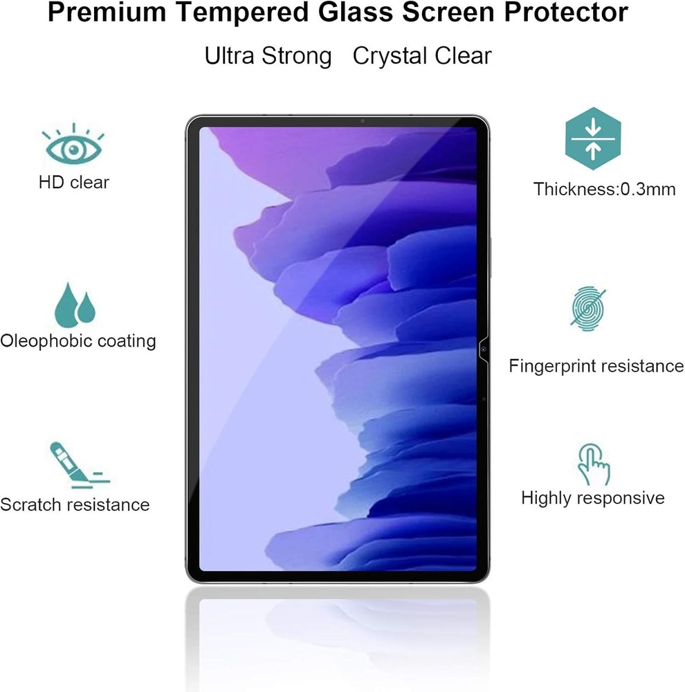 2-Pack Screen Protector for Samsung Galaxy Tab A7 10.4", 9H Hardness, Scratch Re