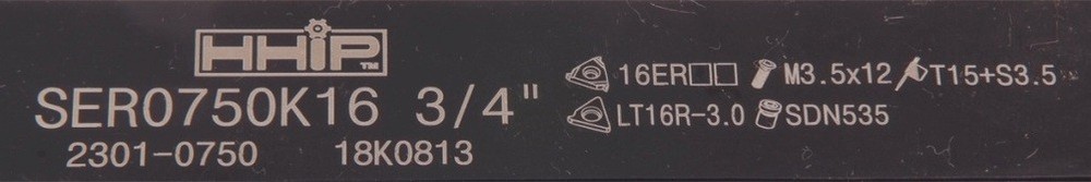 SER0750K16 EXTERNAL INDEXABLE THREADING TOOL HOLDER (2301-0750)