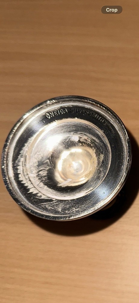 Vintage Oneida Silversmiths Silverplate Candlestick Holders Pair 4” Taper