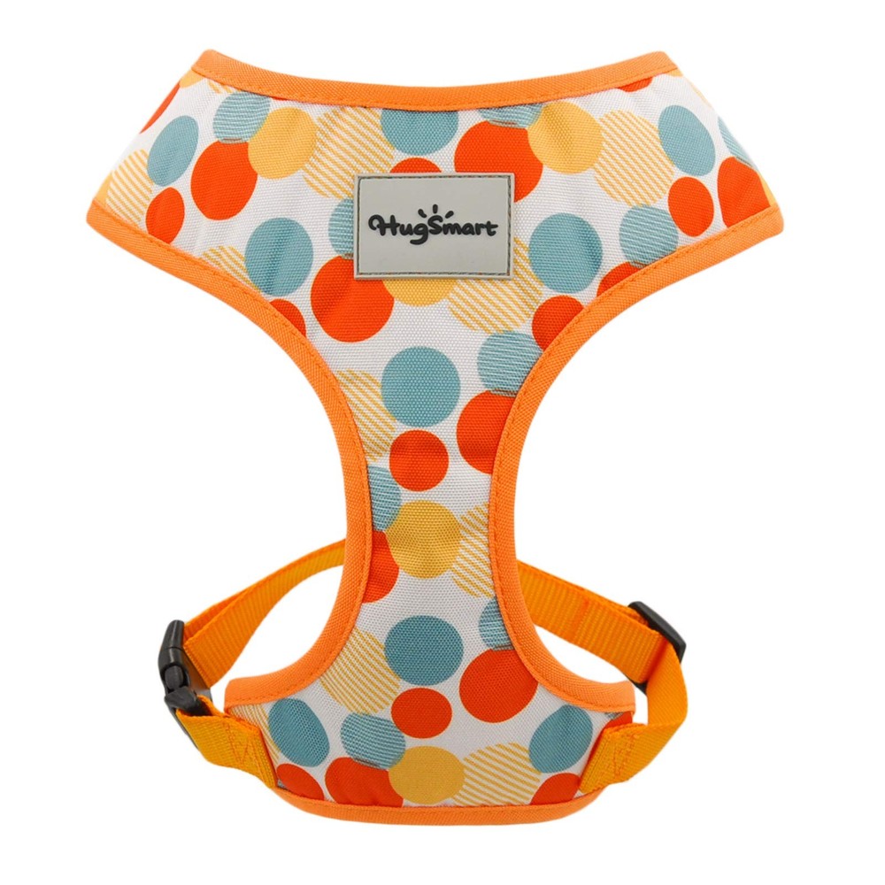 Dog Harness Soft Air Mesh Adjustable Step In Padded Dancing Dots Large
