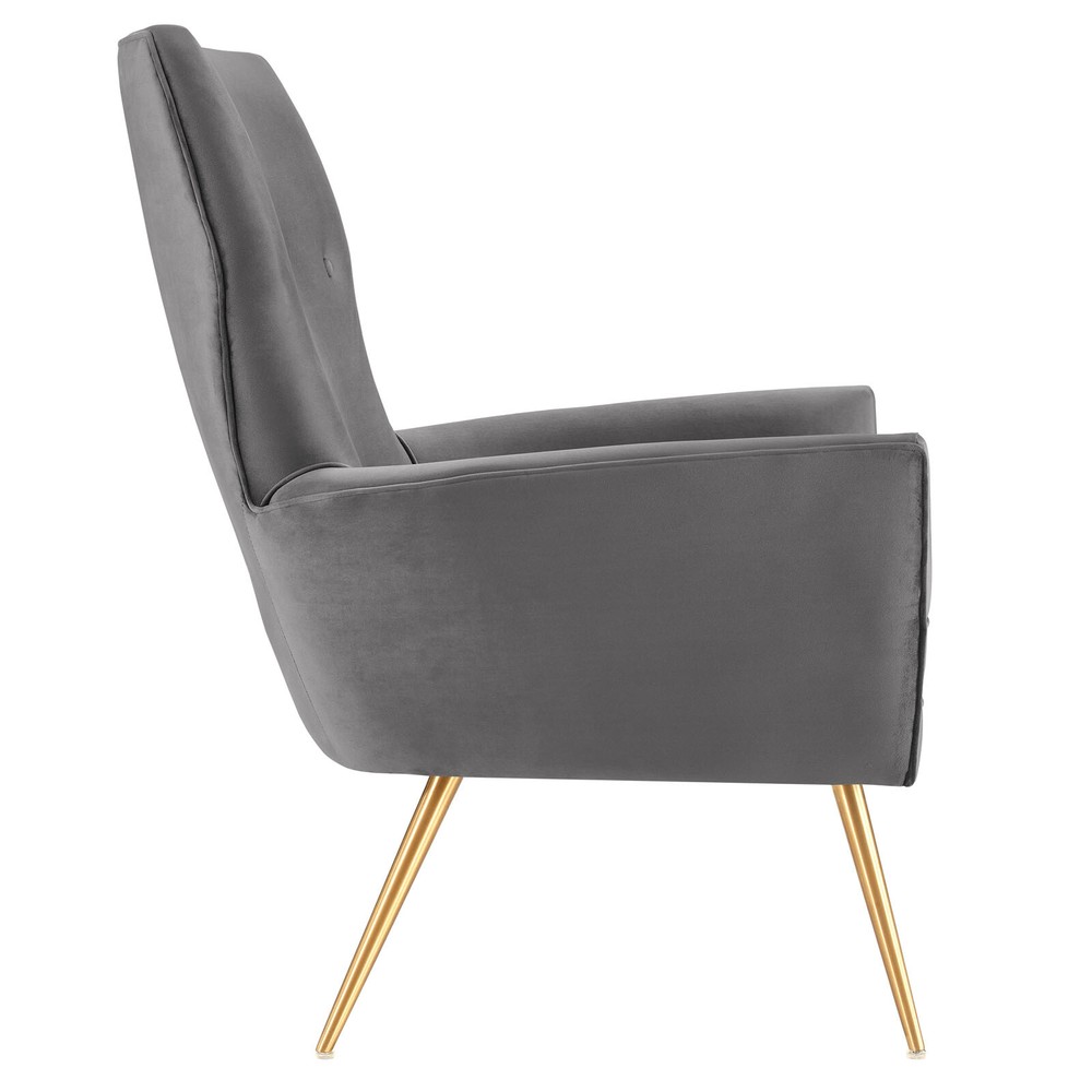 Modway Renata Button Tufted Performance Armchair in Gray