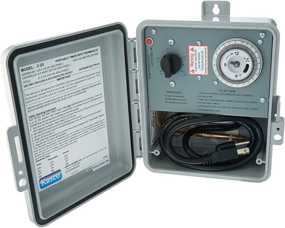 Kasco De-Icer C-20 Thermostat Control Box, Time and Temperature Controller