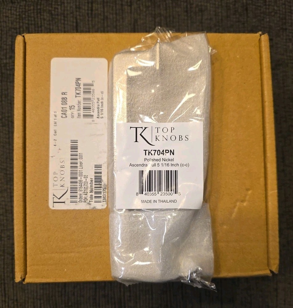 Drawer Handle Top Knobs TK704PN Transcend 5-1/16" Ascendra Pull Polished Nickel