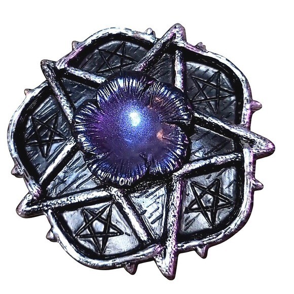Black blue Silver crystal sphere stand