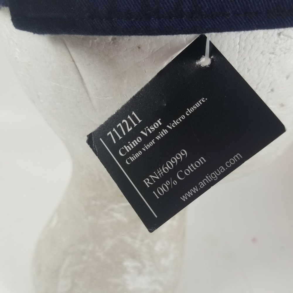 Anitigua Visor Dark Blue Golf Hat Cap Adjustable Strap Strapback Cotton