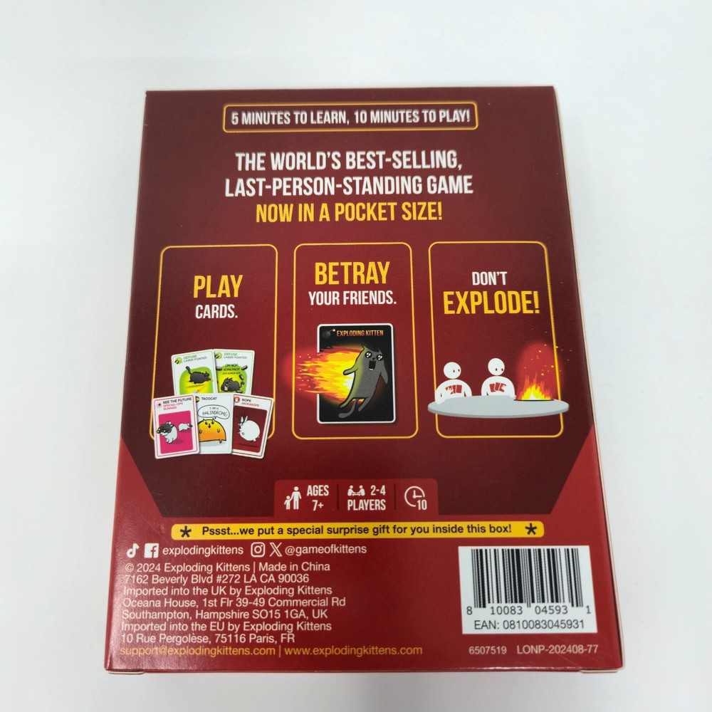 Exploding Kittens Travel Grab and Game New Card Game 2024
