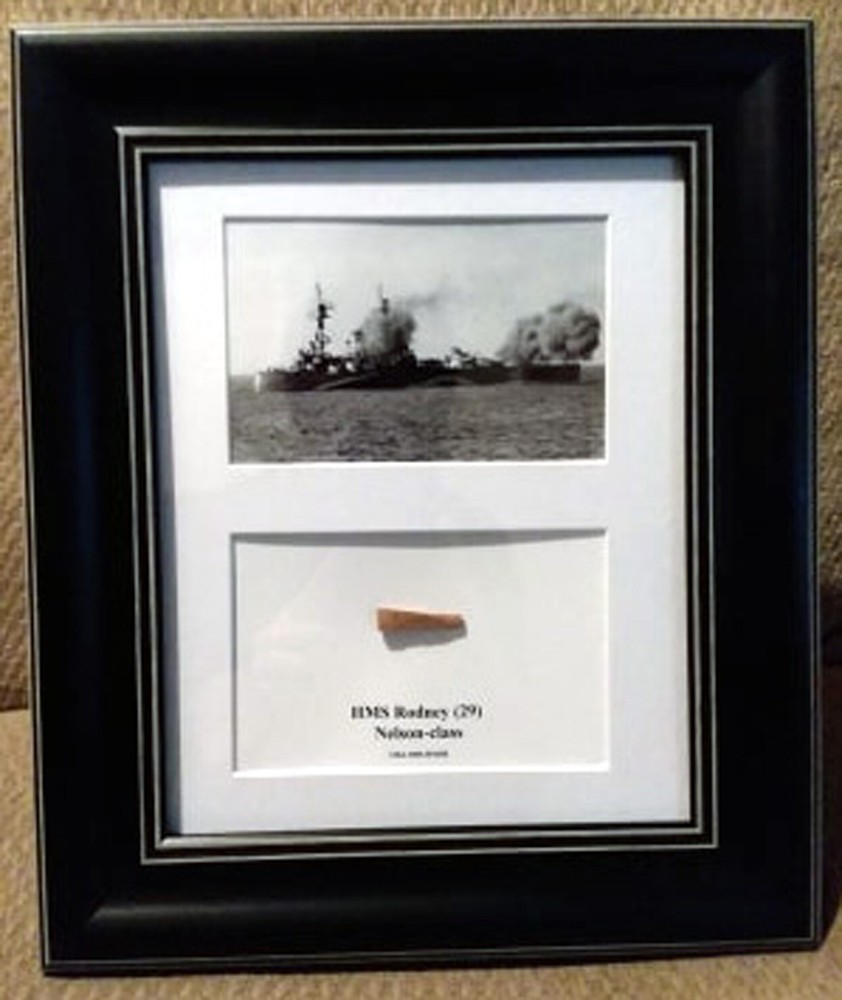 Brittish WWII Battleship HMS Rodney Teak Display