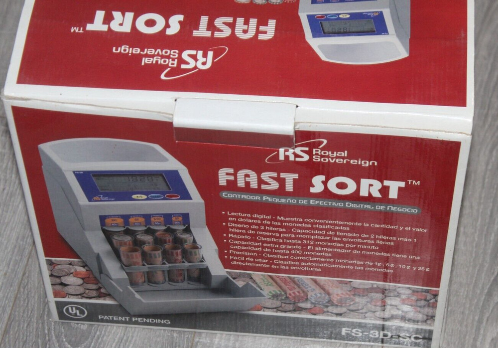 Royal Sovereign FS-3D Fast Sort Automatic Digital Coin Sorter - TESTED