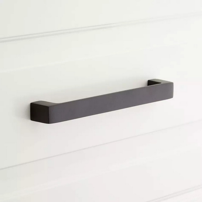 Signature Hardware - 5" Gebara Brass Cabinet Pull - Matte Black