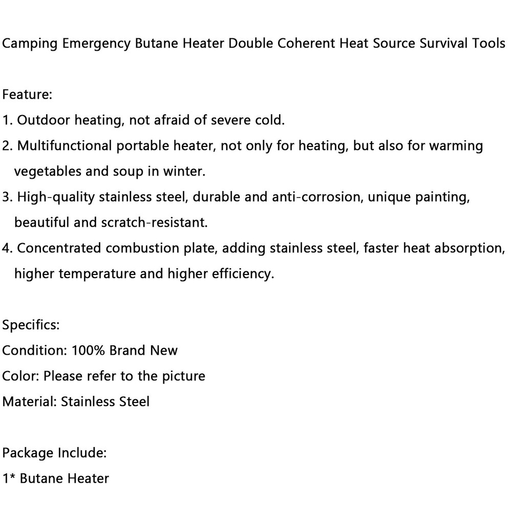 🚀Camping Emergency Butane Heater Double Coherent Heat Source Survival Tools