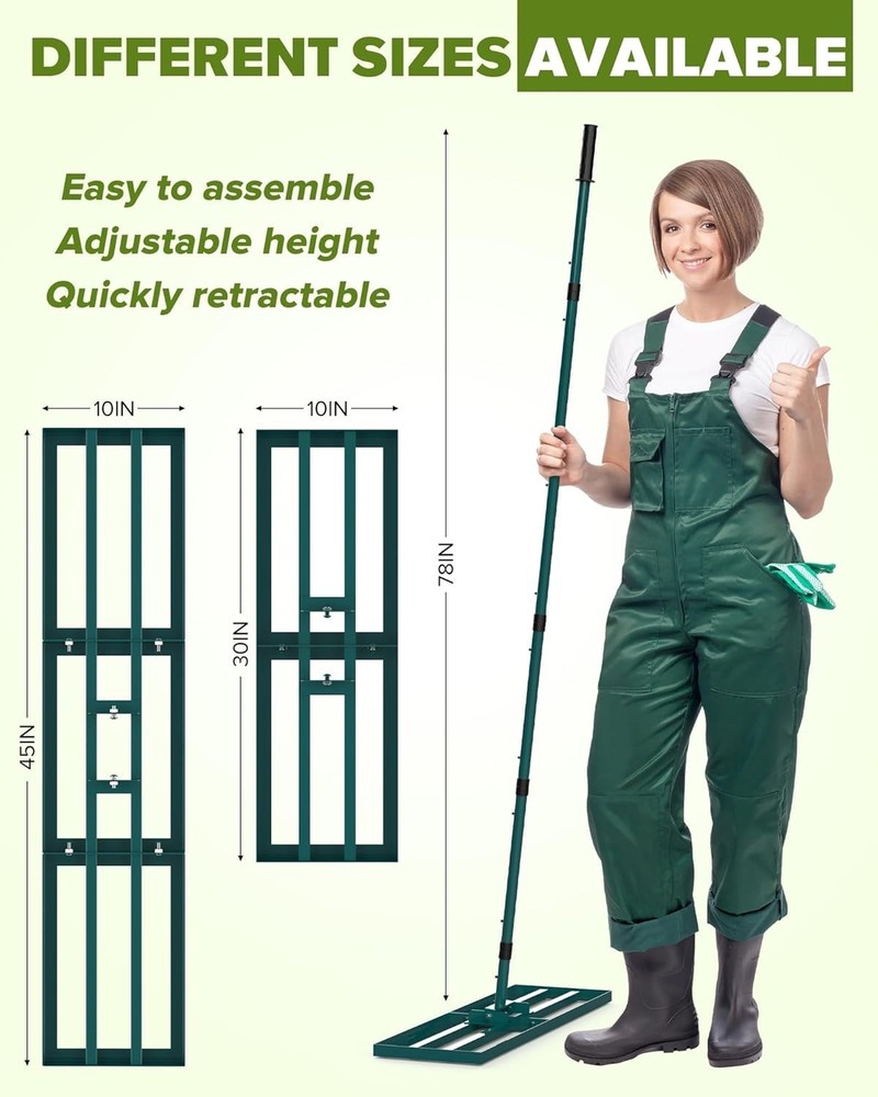 Versatile 30 Inch Lawn Leveler with Adjustable Handle - Ideal for Garden & Golf