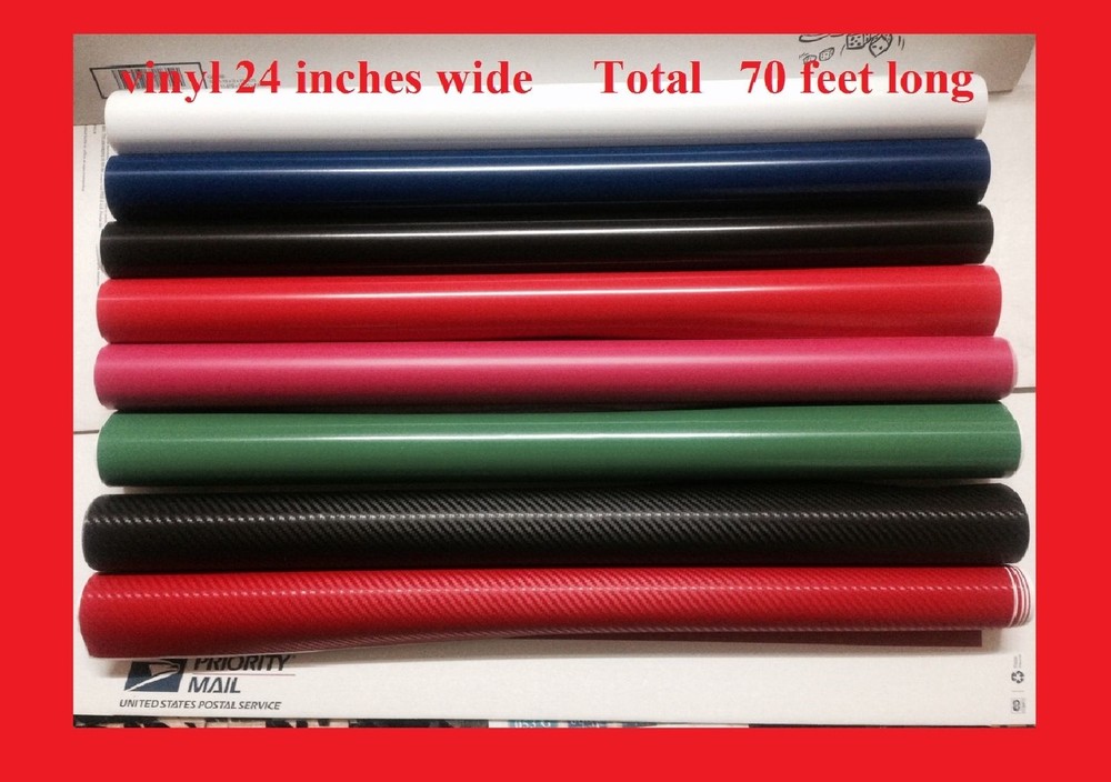 8 Rolls Plotter Vinyl, 70 ft Total  Liquidation  24 inches Great Deal Fresh